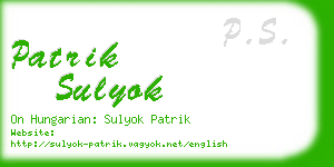 patrik sulyok business card